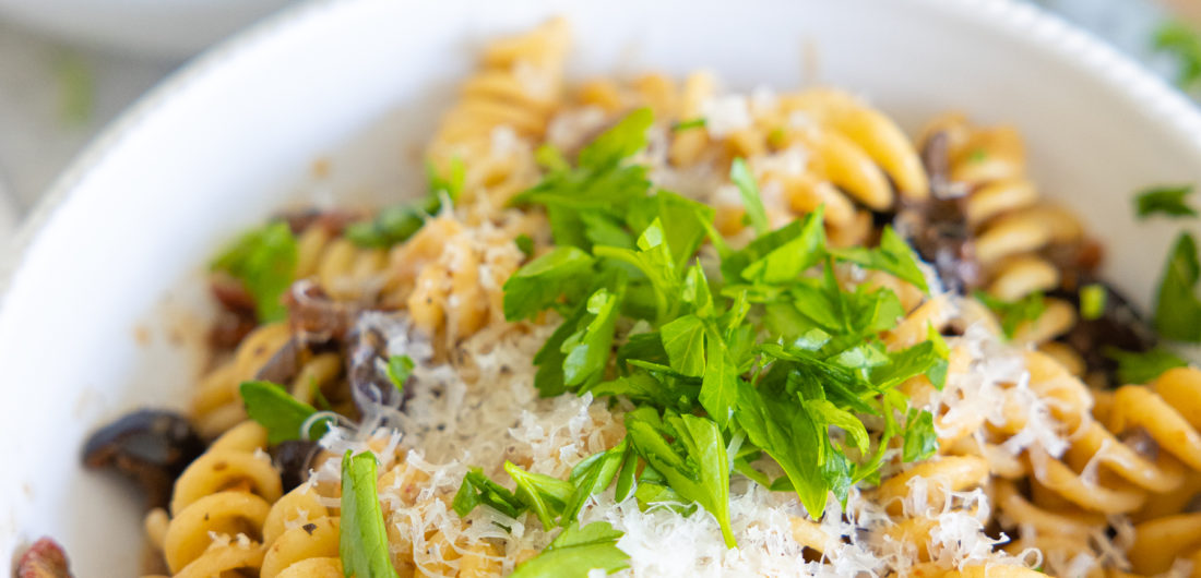Eva Amurri shares her family's Creamy Olive Pasta recipe