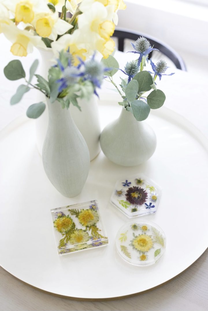 Eva Amurri shares how to make her DIY Pressed Flower Coasters