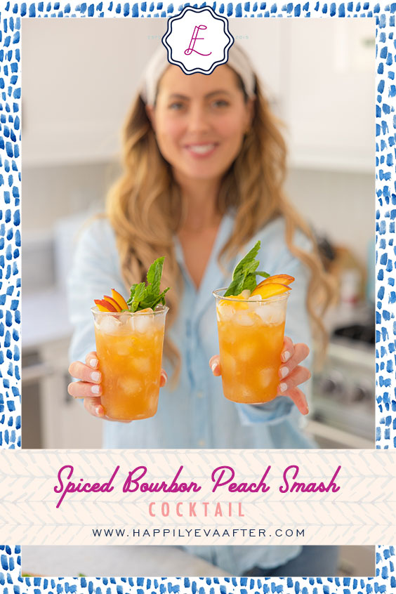 Eva Amurri shares a recipe for her Spiced Bourbon Peach Smash Cocktail