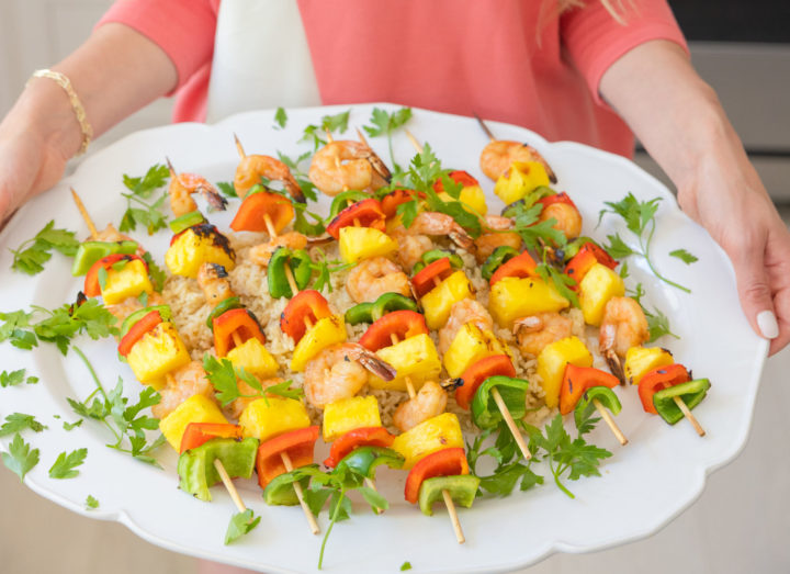 Eva Amurri shares a recipe for Sweet & Sour Grilled Shrimp Skewers