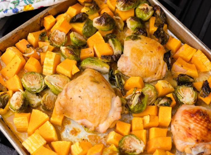 Eva Amurri shares a One-Pan Garlic Maple Dijon Chicken recipe