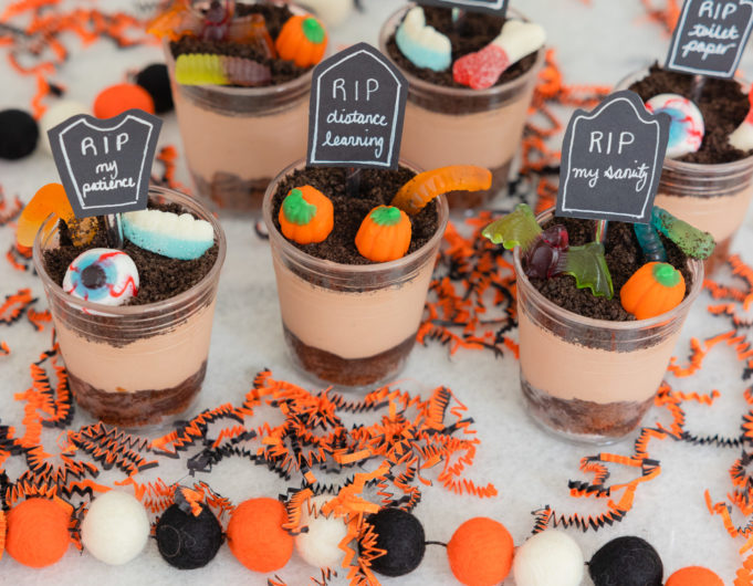 Eva Amurri shares her Spooky Personalized Graveyard Pudding Cups