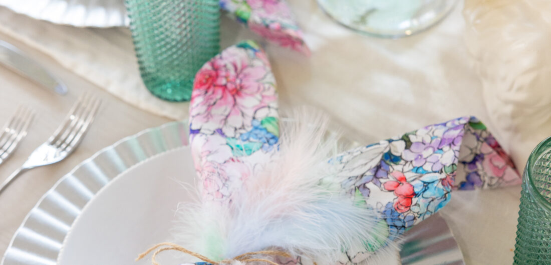 Eva Amurri shares her Personalized Bunny Napkin Table Setting