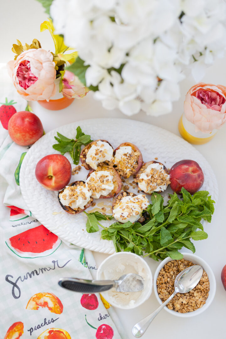 Eva Amurri shares her Grilled Peach Ice Cream Bowls recipe