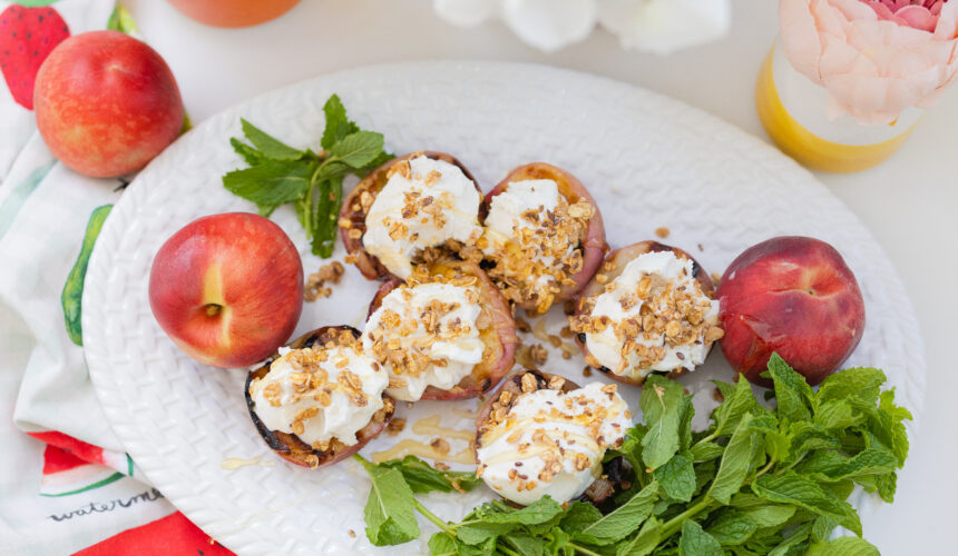 Eva Amurri shares her Grilled Peach Ice Cream Bowls recipe