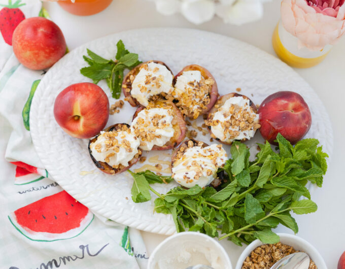 Eva Amurri shares her Grilled Peach Ice Cream Bowls recipe